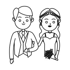 Bride and groom icon. Wedding marriage love and married design. Vector illustration