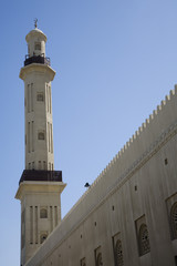 Obraz premium UAE Dubai The Grand Mosque and minaret in Bur Dubai