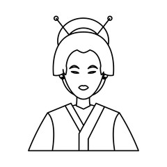 Woman icon. China cultura asia chinese theme. Isolated design. Vector illustration