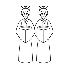 Obraz premium Woman icon. China cultura asia chinese theme. Isolated design. Vector illustration