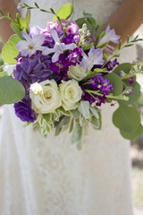 Purple and White Bridal Bouquet
