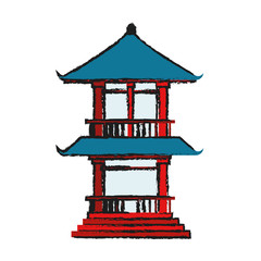 Tower icon. China cultura asia chinese theme. Isolated design. Vector illustration