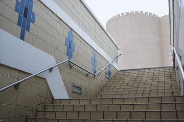 Dubai UAE staircase. Deira old fortress.