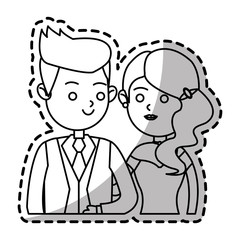 Bride and groom icon. Wedding marriage love and married design. Vector illustration