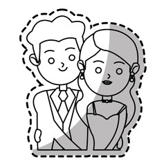 Bride and groom icon. Wedding marriage love and married design. Vector illustration
