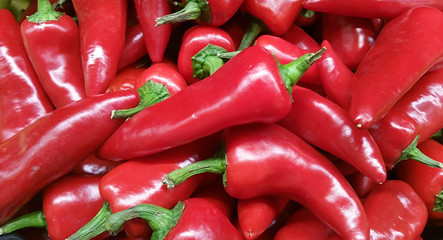 Fresno Peppers at a produce stand 