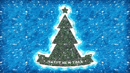 Snow island "New Year tree"