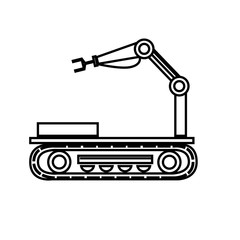 Robot car with hydraulic hand vector illustration design