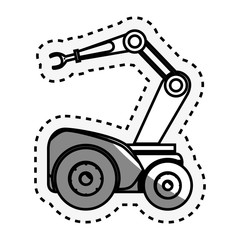 Robot car with hydraulic hand vector illustration design
