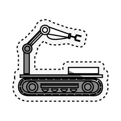 Robot car with hydraulic hand vector illustration design