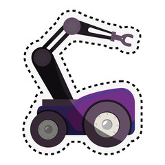 Robot car with hydraulic hand vector illustration design