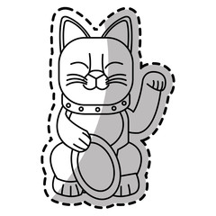 Cat icon. China cultura asia chinese theme. Isolated design. Vector illustration