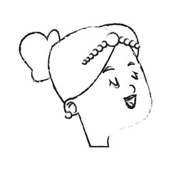 Woman icon. Girl female avatar person people and human theme. Isolated design. Vector illustration