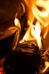 burning wood