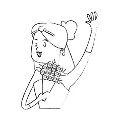 Bride icon. Wedding marriage love and married design. Vector illustration