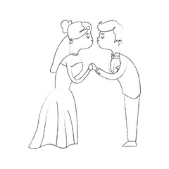 Bride and groom icon. Wedding marriage love and married design. Vector illustration