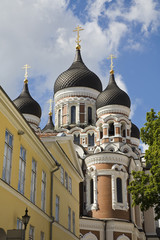 Fototapeta na wymiar Alexander Nevsky Cathedral in old town Tallinn Estonia