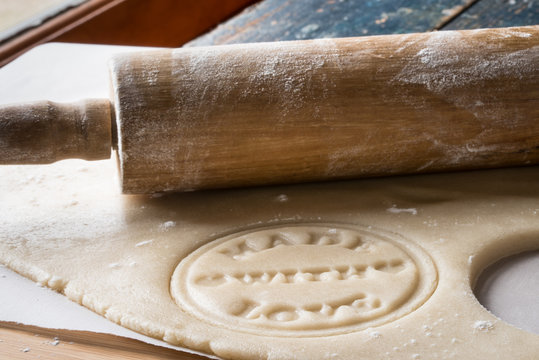 Stamped Cookie Dough with a Rolling Pin