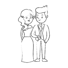 Bride and groom icon. Wedding marriage love and married design. Vector illustration