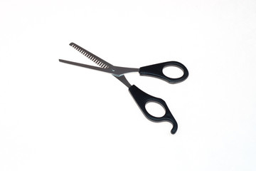 professional effileer haircut scissors on white background