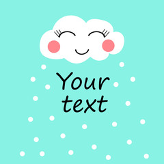 cloud smile snow with place for text background vector