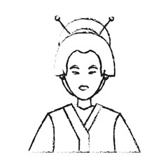 Woman icon. China cultura asia chinese theme. Isolated design. Vector illustration