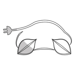 car with electric plug icon over white background. eco friendly car design. vector illustration