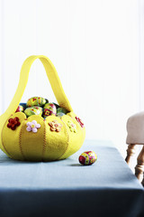 Basket with Easter eggs