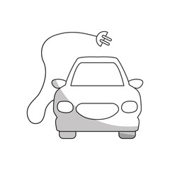 car with electric plug icon over white background. eco friendly car design. vector illustration
