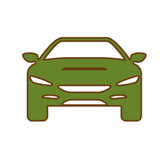 green car vehicle icon over white background. vector illustration