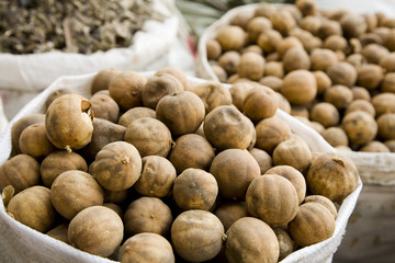 UAE Dubai dried lemons and other spices for sale in the spice souq in Deira