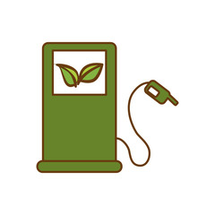 eco pump with leaves icon over white background. vector illustration