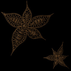 Obraz premium Fantasy flowers on a black background