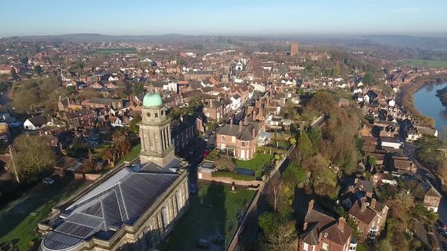 Aerial view of Bridgnorth town centre.