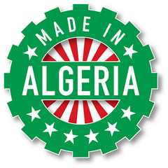 Made in Algeria flag color stamp.