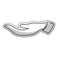 open hand icon over white background. vector illustration