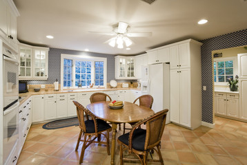 Dining area in a spacious kitchen at home