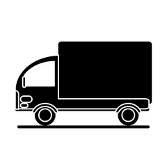 silhouette truck mini delivery cargo vector illusration eps 10