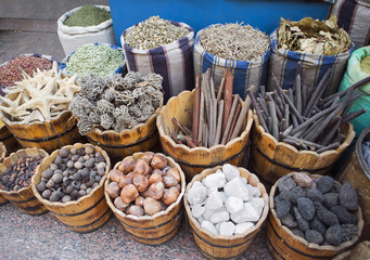 Various sea related souvenirs on street market