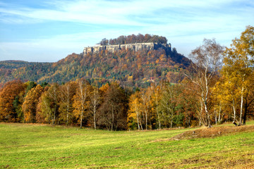 Herbst an der Festung Königstein