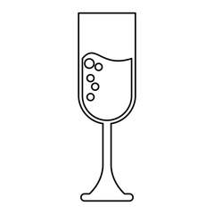cup glass champagne love celebration outline vector illustration eps 10