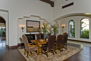 View of a modern dining room at home