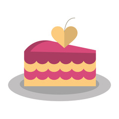 delicious pink cake with love heart vector illustration eps 10