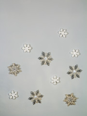 decorative snowflake on the wall copyspace