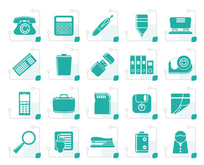 Stylized Simple Office tools Icons vector icon set 3