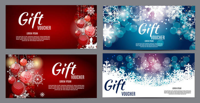 Christmas and New Year Gift Voucher, Discount Coupon Template Co