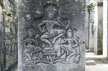 Relief Carvings in Ancient Temple