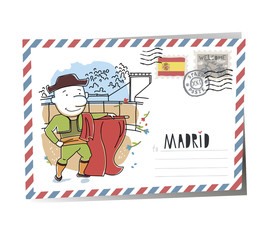 Postcard Madrid | Vector