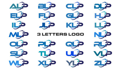 3 letters modern generic swoosh logo ALP, BLP, CLP, DLP, ELP, FLP, GLP, HLP, ILP, JLP, KLP, LLP, MLP, NLP, OLP, PLP, QLP, RLP, SLP, TLP, ULP, VLP, WLP, XLP, YLP, ZLP