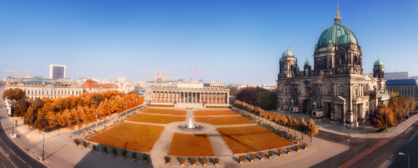 Naklejka premium Aerial panorama of Central Berlin